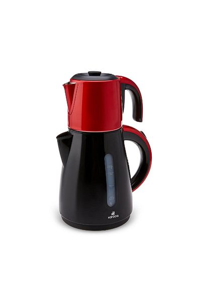 Karaca Daystar Steel Teapot 2 In 1 Tea Maker And Kettle Kettle Redgold