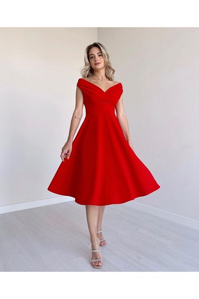 Moka Shopin MokaShopin Women's Flounces Double Breasted Collar Crepe Dress - Short Sleeve