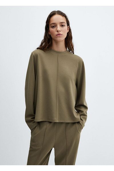 MANGO Woman Sweatshirt mit dekorativem Stitching-Detail