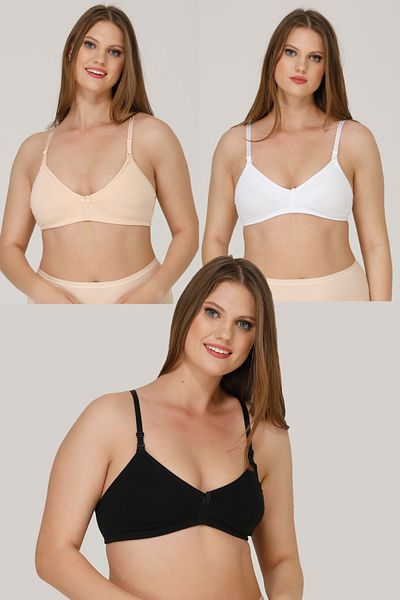 par lingerie pl Черно-бял комплект сутиени за кърмачки от 3 части