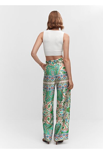 MANGO Woman Patterned satin pants