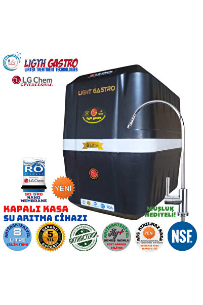 light gastro ULTRA PREMIUM SİYAH BEYAZ 8 lt. 7 FİLİTRE 14 AŞAMA GÜMÜŞ İYON Mİ...