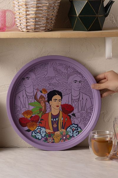 Karaca Frida Metal Round Tray 35 Cm