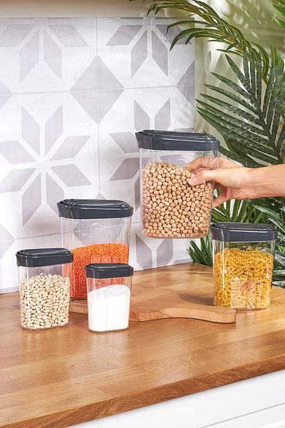Karaca Slot Gray 5 Piece Storage Container