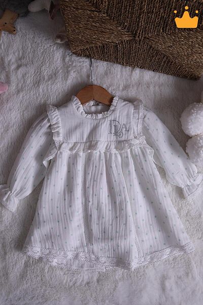 Babydola Muslin Baby Girl Long Sleeve Holiday Dress - 14100