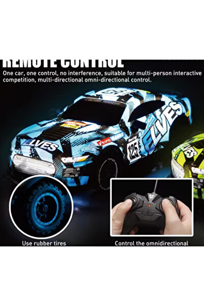 TRENDZONE Uzaktan Kumandalı Şarjlı LED Işıklı Full Fonksiyon RC Spor Araba 24 cm