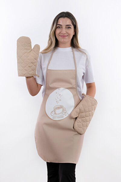 sevilya Beautiful Set Liquid Proof Waterproof Kitchen Apron (2 Gloves)