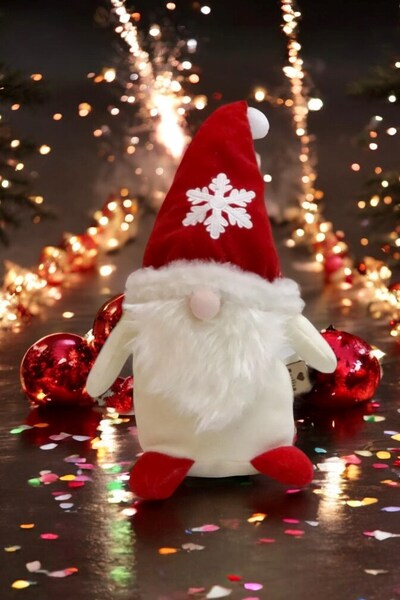 Hey Me Lisa Cüce Elf Gnome 45 cm Beyaz Yılbaşı Dekoru ve Peluş Oyuncağı