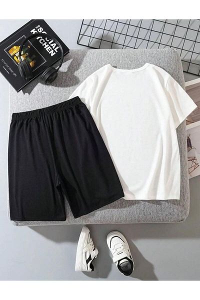 Massgai Brawl Stars Size 7 Printed Children's Cotton T-shirt and Shorts Set