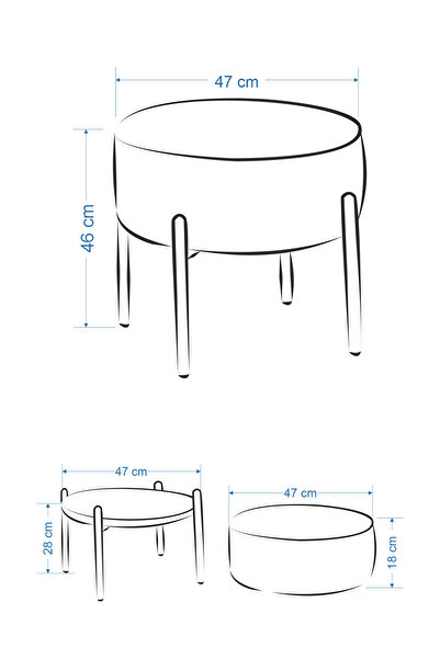 VİLİNZE Otto T1 21 Teddy Fonksiyonel Sehpalı Puf