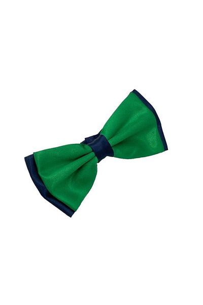 Brianze Green Satin Bow Tie - Navy Blue