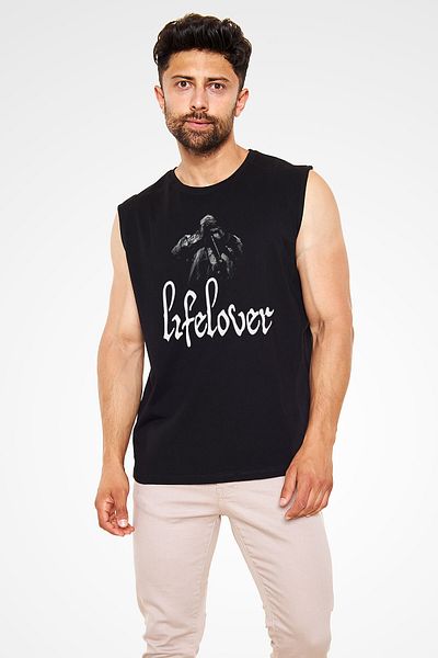 tf tişörtfabrikası Μαύρο αμάνικο Unisex Lifelover T-Shirt