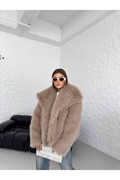 BE CHİC Krátký importovaný kožich - stahovací límec, kapsy a podšívka Sgt1007