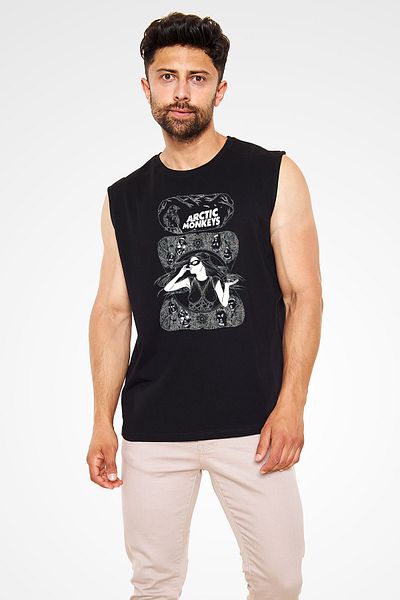 tf tişörtfabrikası Αμάνικο μπλουζάκι Arctic Monkeys Μαύρο Unisex