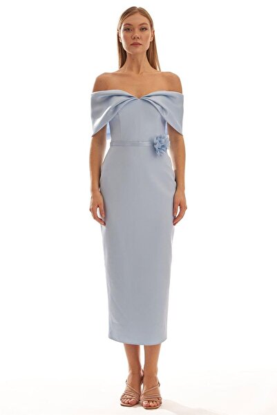 Elbisemhazır Krep Kumaş Straplez Kadın Abiye Elbise