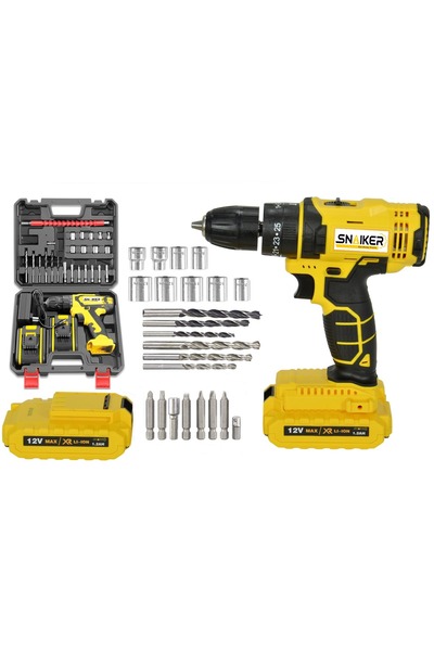snaiker 12v Metal Şanzıman Yeni Nesil Akülü Vidalama Darbeli 20 parça