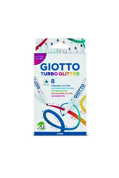Giotto Giotto Turbo Glitter 8-Color Glitter Felt-Tip Pack