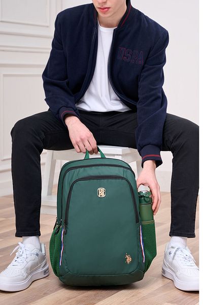 U.S. Polo Assn. ΒΑΣΗ. POLO ASSN. 24052-24049 Unisex Green School Bag - Backpack