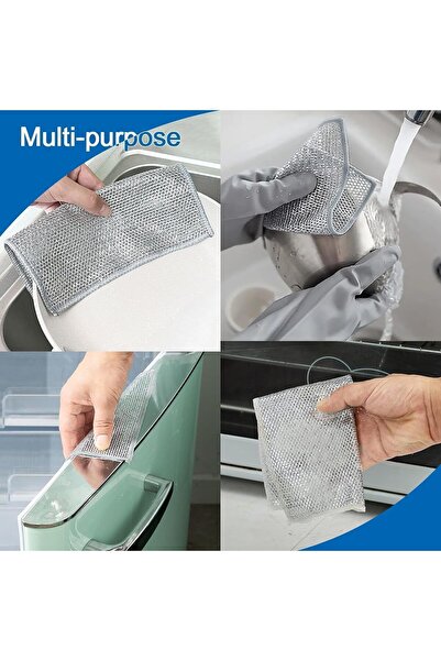 OLİWAM أقمشة معجزة سلكية رطبة وجافة - للمطبخ، والحوض، والأواني، مقابل (3 قطع)