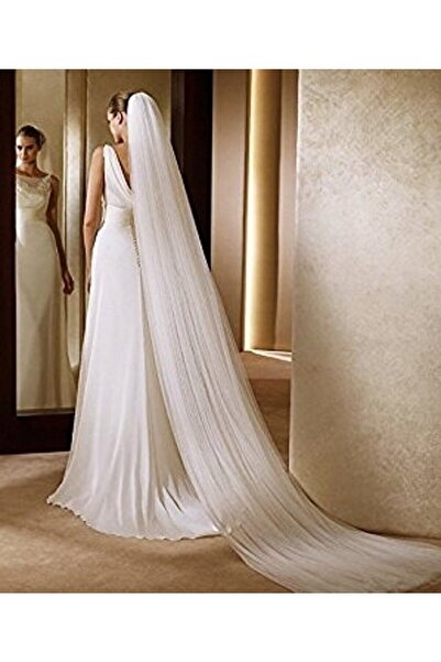 BBA TULLE STORE Voal de mireasă lung alb de 2 m - Accesorii pentru nuntă și rochie de mireasă