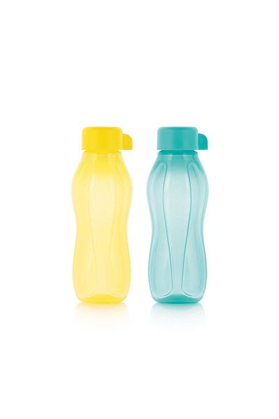 Tupperware Eco Sise Yellow And Turquoise 2 Pack 310 Ml