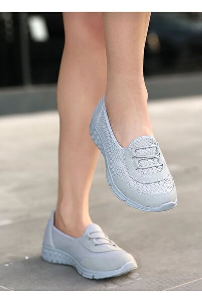 BRGL Kadın Ultra Hafif Taban Yumuşak Fusbetli Triko Babet Yürüyüş Ayakkabısı