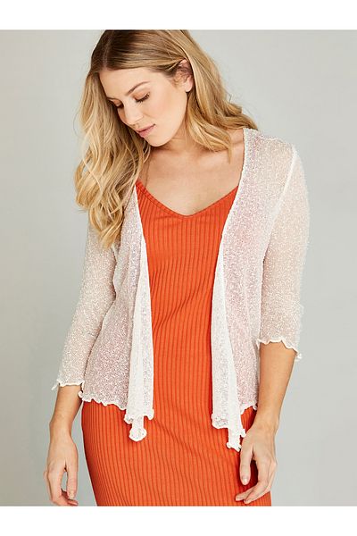 Apricot Popcorn-Strickjacke
