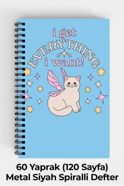 Anime Marketi Retro Aesthetic Design A5 Spiral Hard Cover Notebook 120 Sheets