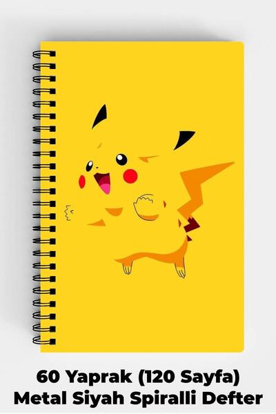 Anime Marketi بيكاتشو ديزاين دفتر A5 بغلاف صلب حلزوني 120 ورقة