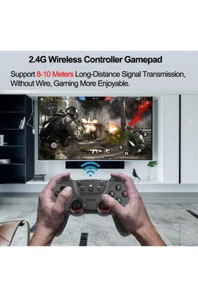 HEJARON LOBO PC Gamepad için 2.4G Tekli kol kablosuz oyun kolu PS3 için/akıllı telefon/Tablet/ PC/Andriod