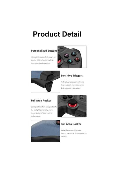 HEJARON LOBO PC Gamepad için 2.4G Tekli kol kablosuz oyun kolu PS3 için/akıllı telefon/Tablet/ PC/Andriod