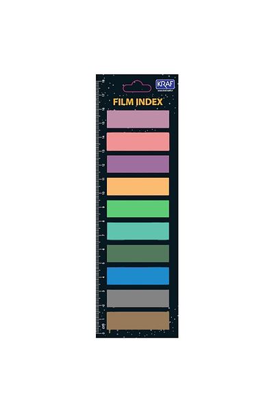 KRAF Film Index Adhesive Note Paper 13x44mm 10 Colors X 20 Sheets