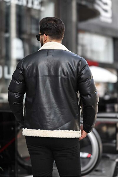 BYzıt Palton cu personalitate pentru bărbați - cu blană în interior, rezistent la apă și la frig, potrivire confortabilă