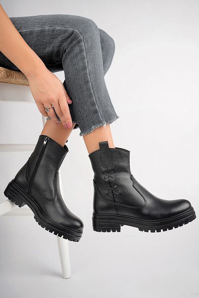Deripabuc Black Genuine Leather Women's Boots - Dp02-0414