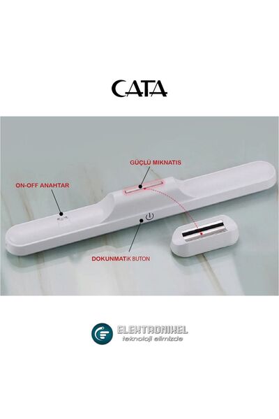 Cata Şarjlı Mıknatıslı Dokunmatik Renk Ve Parlaklık Ayarlı Led Aplik Martı Ct-5249