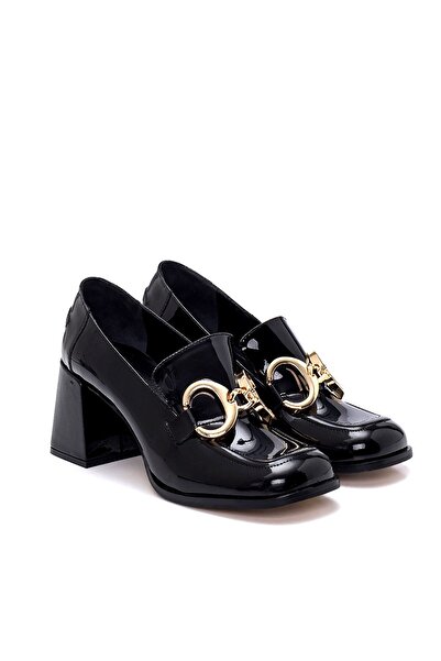 Sofia Baldi Black Patent Leather - Vına Women's Thick Heel