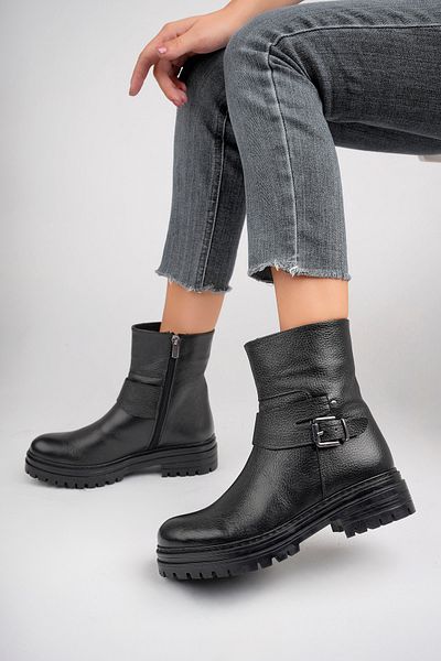 Deripabuc Black Genuine Leather Women's Boots - Dp02-0907