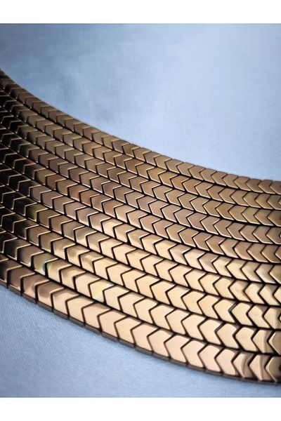 Yüksel Boncuk 6x3 mm Μοντέλο Πεζοναύτης Αιματίτης (Χαλκός) Πέτρα Σειρά Φυσικής Πέτρας