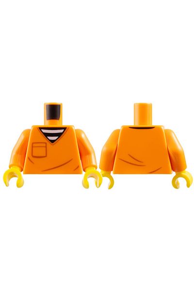 LEGO Orange Prison Clothing Guilty - Moc Custom Mini Figure Body Torso