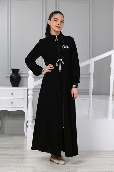 Asortik Kids Fata Copil Hijab Negru Sport Abaya Cilbab