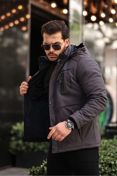 gm giyimarket Outdoor Water, Cold, Windproof, Fur-lined Fiber Filled Softshell Men's Mountaineer, Camper, Skier Mount