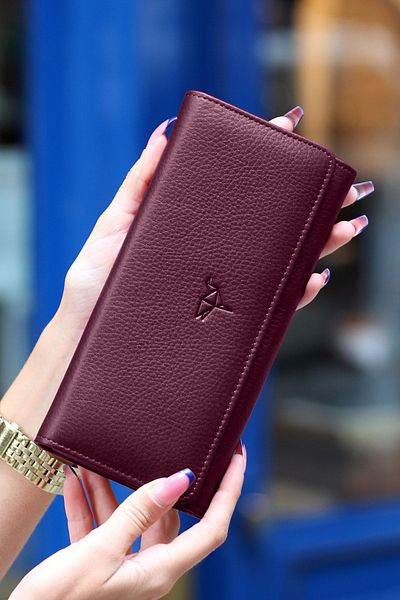 Garbalia Dámská peněženka Angel Genuine Leather Claret Red s přihrádkou na mobilní telefon