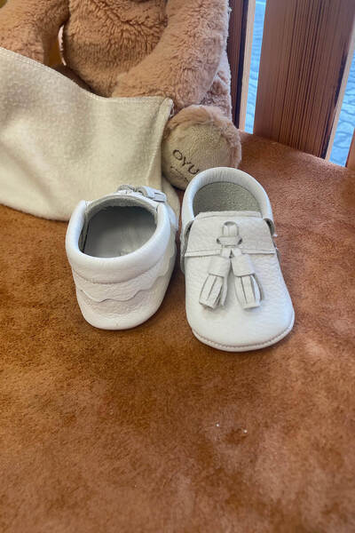 Beybium White Genuine Leather Alban Shoes for Baby Boy