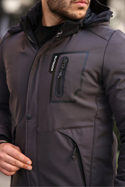 gm giyimarket Outdoor Water, Cold, Windproof, Fur-lined Fiber Filled Softshell Men's Mountaineer, Camper, Skier Mount