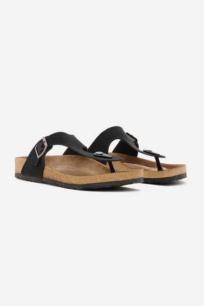 Tonny Black Black Unisex Flip Flops - Poly Sole, Buckle and Adjustable