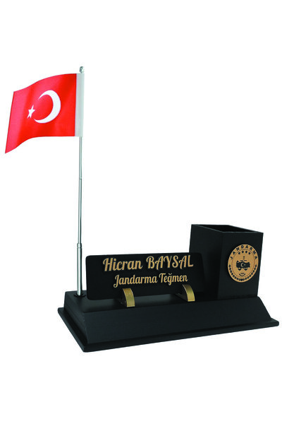 Sentez Masa Üstü İsimlik Jandarma Masa Isimlik Bayraklı Masa Isimliği Kalemlik