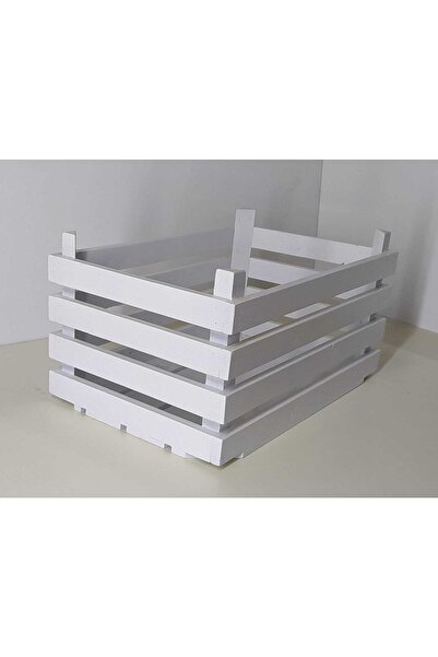 İLTER Ahşap Kasa Sandık Beyaz