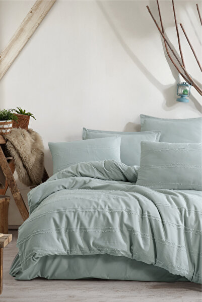 Nordqueen Double Avola Duvet Cover Set - 100% Cotton, Fringed