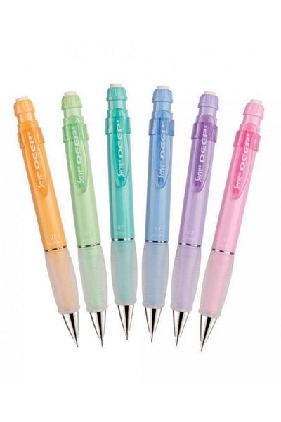 Serve Pastel Colored Deep Mechanical Pencil - 0.7 Mm, Set of 6