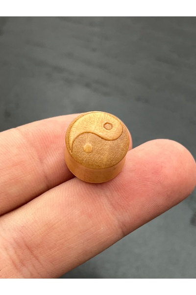 Karınca Piercing Yin Yang Uzak Doğu Ahşap Tünel Piercing Ear Plug Tunnel Flesh